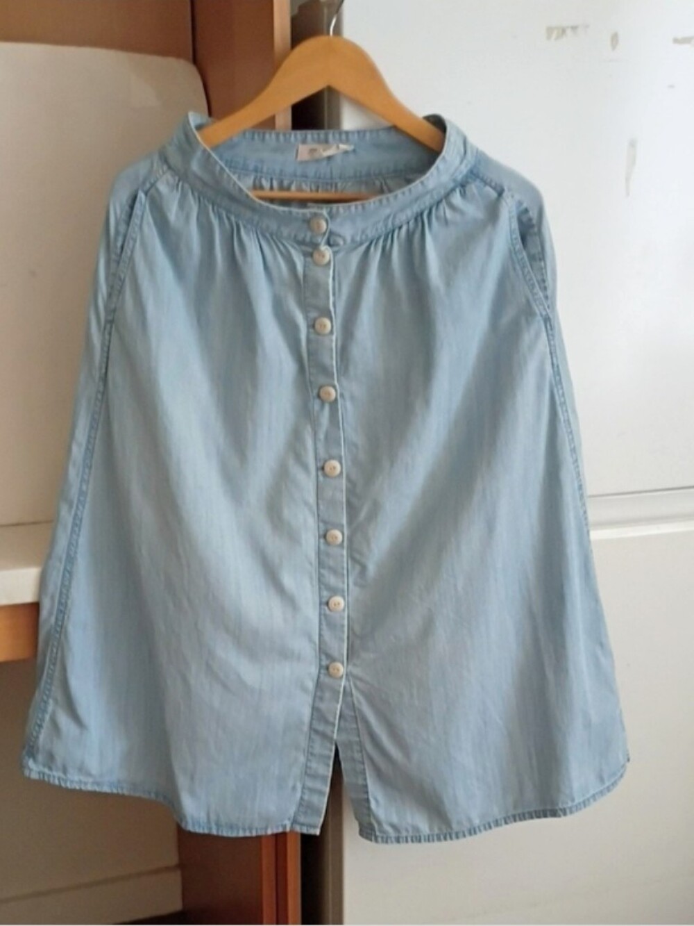 Madewell Denim Button Front Midi Skirt sz 0